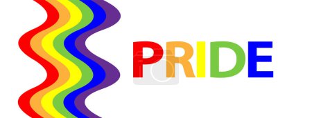 LGBTQ pride month banner. Rainbow PRIDE month with festival parades, parties and social events. Colorful rainbow flag. Vector design template.LGBTQIA Pride Month Text. Pride flag vector.