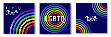 Bannière du mois de la fierté LGBTQ. Rainbow PRIDE mois avec des défilés de festival, des fêtes et des événements sociaux. drapeau arc-en-ciel coloré. Modèle de conception vectorielle.LGBTQIA Pride Month Text. Fierté drapeau vecteur.