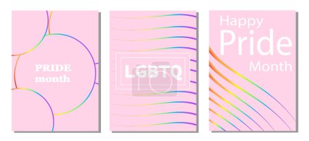 LGBTQ pride month banner. Rainbow PRIDE month with festival parades, parties and social events. Colorful rainbow flag. Vector design template. LGBTQIA Pride Month Text. Pride flag vector.