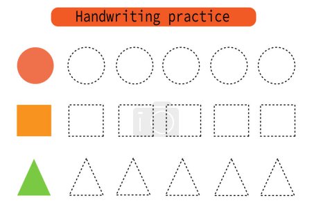 Handwriting practice for kids. Draw lines for kids. Trace and color, coloring. Vector EPS10