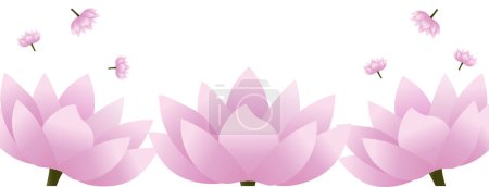 Heiterer Lotus-Hintergrund. Happy Vesak Buddha Purnima Day oder Grußvorlage. Vektorillustration.