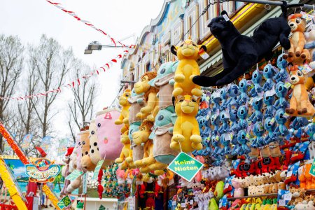 Photo for Soft toys in an amusement park. win. attractions - Royalty Free Image