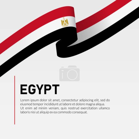 Téléchargez les illustrations : Modèle de bannière de ruban de drapeau d'Egypte Illustration vectorielle de conception - en licence libre de droit