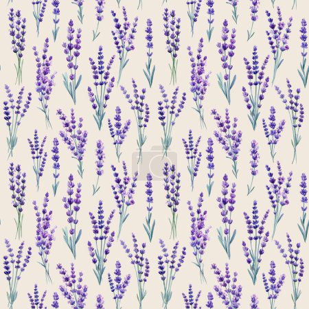 Wildflower Lavendel Handzeichnung, Blume Aquarell Stil Wickelmuster. Florales nahtloses Muster. Hochwertige Illustration