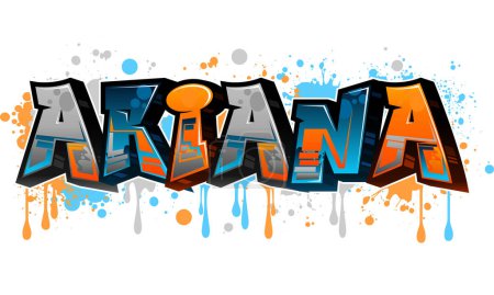 Graffiti Styled Design for Ariana.... Este diseño de graffiti es una pieza vibrante y llamativa que se creó utilizando gráficos vectoriales. El diseño cuenta con letras audaces y dinámicas que se establece