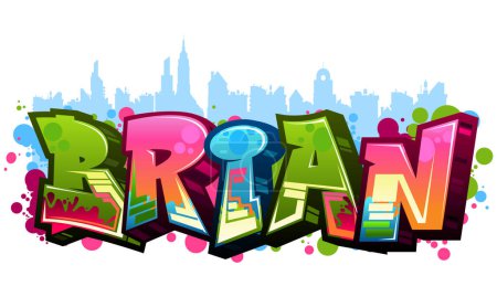 Ilustración de Diseño con estilo de graffiti para Brian - Imagen libre de derechos