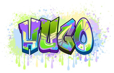 Ilustración de Diseño de graffiti para Hugo .. - Imagen libre de derechos