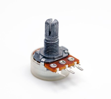 Photo for Variable resistor on white background. rheostat. potentiometer - Royalty Free Image