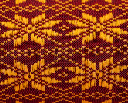 Soft focus,Thai fabric pattern.A texture embroider pattern style local in thailand.