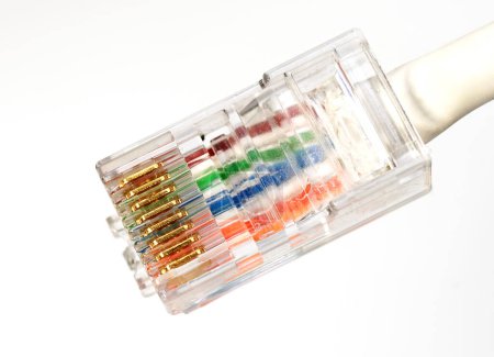Foto de Conexión de red LAN Ethernet RJ45, primer plano - Imagen libre de derechos