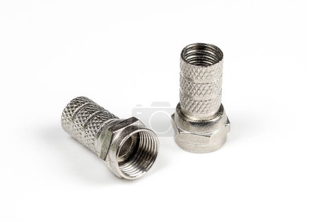Photo for Set of metal screws on white background - Royalty Free Image