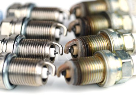 Photo for Metal nuts and screws. set of new electrical cables - Royalty Free Image