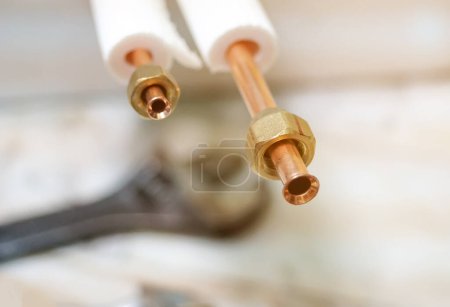 Photo for Close up of electric cables and wires - Royalty Free Image