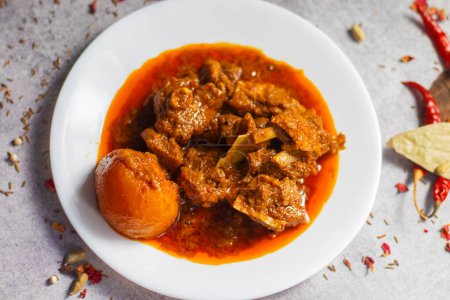 selective focus of delicious mutton curry.
