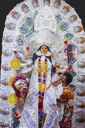 Worshiping Hindu Goddess Durga