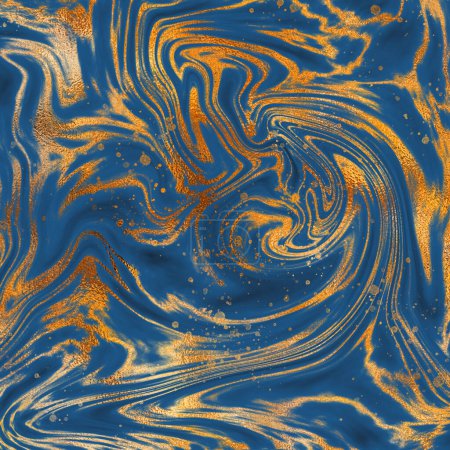 Photo for Golden blue luxurious texture marble abstracted background for malls, hotels and restaurants. - Royalty Free Image