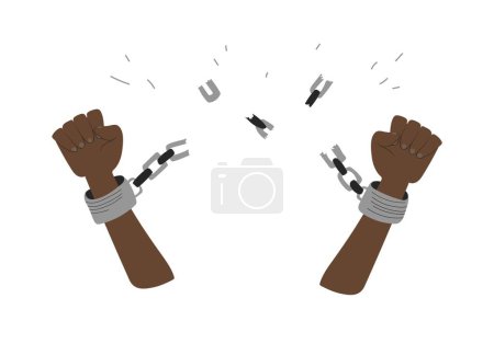 Téléchargez les illustrations : Concept against slavery and human violence. Black lives matter. Black histrory awareness. Vector illustration - en licence libre de droit