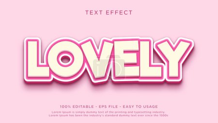 Illustration for Lovely valentine editable text effect - Royalty Free Image
