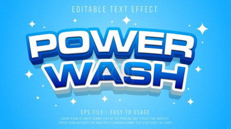 Ilustración de Poder lavar 3d negrita efecto de texto editable - Imagen libre de derechos