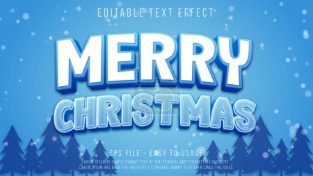 Ilustración de Merry christmas editable text effect - Imagen libre de derechos