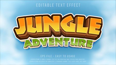 Illustration for Jungle adventure 3d text effect - Royalty Free Image