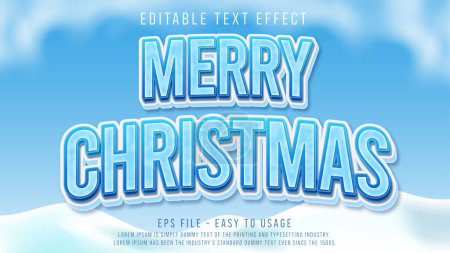 Ilustración de Feliz Navidad efecto de texto 3d - Imagen libre de derechos
