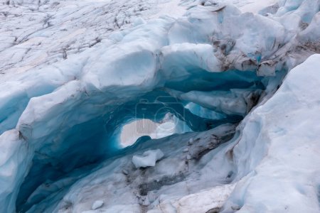 Blue ice cave in Skaftafell Glacier, part of Vatnajokull National Park, Iceland.