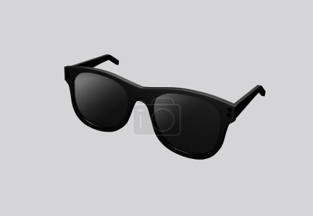 Photo for 3D illustration black fashion sunglasses and black lens optic isolated on white background. 3D rendering. - Royalty Free Image
