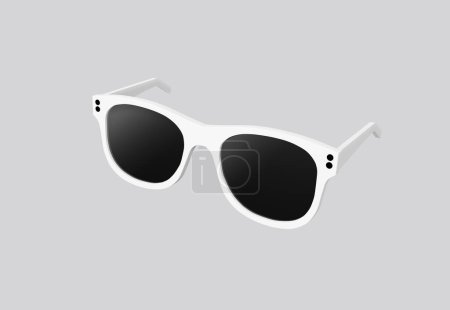 Photo for 3D illustration white fashion sunglasses and black lens optic isolated on white background. 3D rendering. - Royalty Free Image