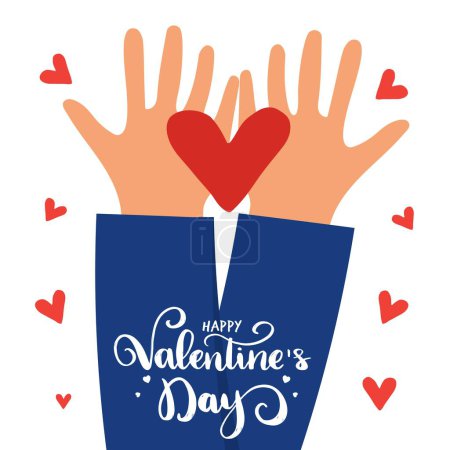 Téléchargez les photos : Les mains avec le cœur. Joyeuse Saint-Valentin - en image libre de droit