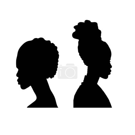 Téléchargez les photos : Silhouette of beautiful african women. Women face silhouette. Womens History Month. Women's day - en image libre de droit