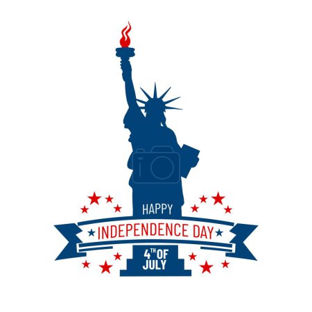 Téléchargez les photos : Joyeuse fête de l'indépendance. Illustration graphique Statue de la Liberté. Symbole américain. New York, États-Unis - en image libre de droit