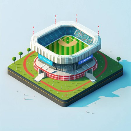 Téléchargez les photos : Stade, vue isométrique du stade - en image libre de droit