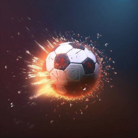 Téléchargez les photos : Ballon de football explosant, rendu 3d - en image libre de droit