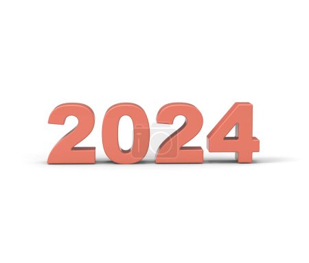 Téléchargez les photos : Nouvel An 2024 sur fond blanc, rendu 3d - en image libre de droit