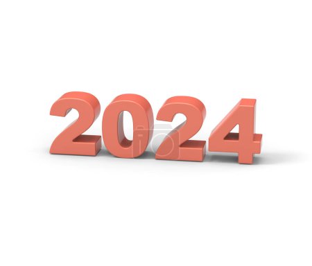 Téléchargez les photos : Nouvel An 2024 sur fond blanc, rendu 3d - en image libre de droit