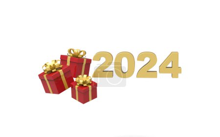 Téléchargez les photos : Nouvel an 2024 avec des cadeaux - en image libre de droit