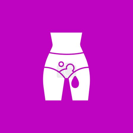 Illustration for Free-bleeding glyph icon. Heavy bleeding on pants. Menstruation concept.Filled flat sign. Isolated silhouette vector illustration - Royalty Free Image