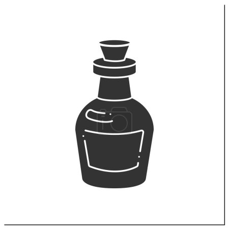 Illustration for Potion bottle glyph icon. Potion created by witch. Love elixir, poison, Magic. Magical arts concept. Filled flat sign. Isolated silhouette vector illustration - Royalty Free Image