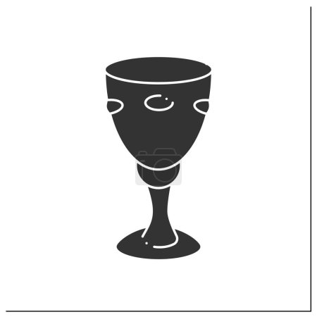 Illustration for Chalice glyph icon. Wine cup. Cup for making sacrifices. Magical arts concept. Filled flat sign. Isolated silhouette vector illustration - Royalty Free Image