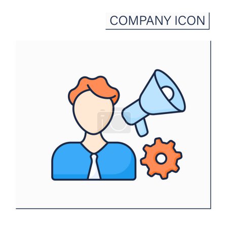 Illustration for Manager color icon. Person responsible for controlling, administering an organization or group of staff. Task distribution. Company concept. Isolated vector illustration - Royalty Free Image