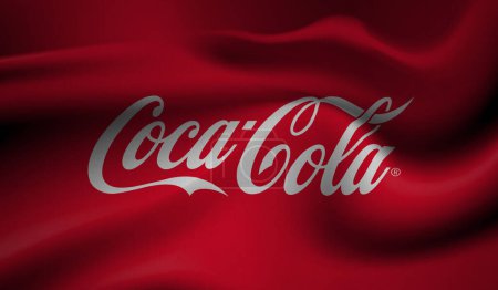 Téléchargez les photos : Valence, Espagne - 7 mars 2023 : Drapeau ondulé du logo Coca-Cola en format haute résolution le 7 mars 2023 à Valence, Espagne. - en image libre de droit