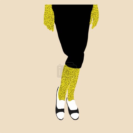 Illustration for Beautiful legs with a bright pattern, illustrations. design element. - Royalty Free Image