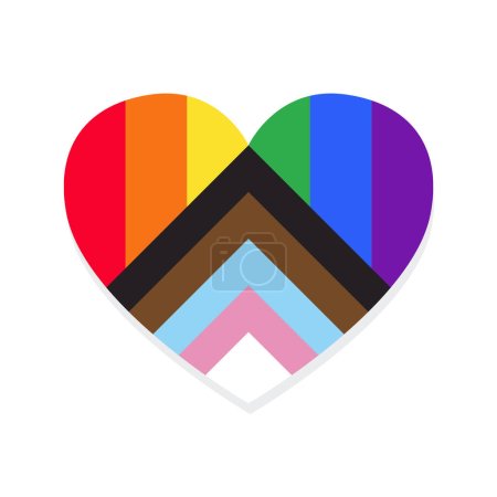   Rebooted pride flag von Daniel Quasar und Rainbow Gay pride flag verschmolzen zu einer Herzform