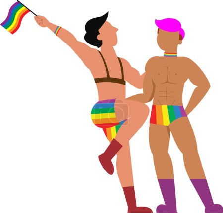 Illustration for Illustration of the two men on the white background, LGBT concept - Royalty Free Image