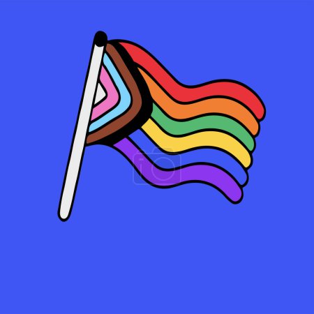 Illustration for The pride flag on blue background, LGBT concept - Royalty Free Image