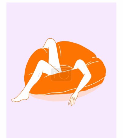 Photo for Woman floating in a circle in the water, female body. vector illustration. - Royalty Free Image