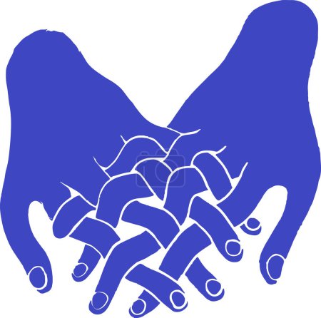 Photo for Vector illustration of intertwining hands on a white background - Royalty Free Image
