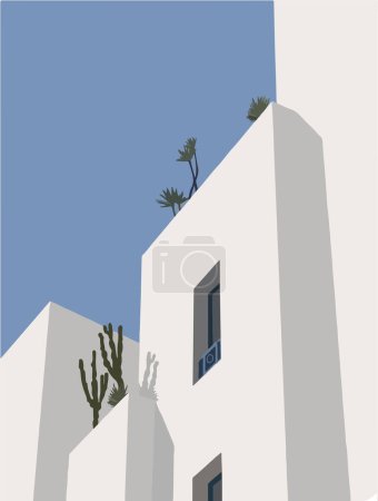 Téléchargez les illustrations : Illustration vectorielle de bâtiment de style grec - en licence libre de droit