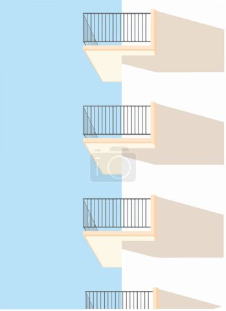 Photo for Modern building with balconies vector illustration. - Royalty Free Image